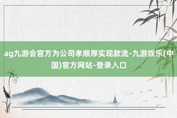 ag九游会官方为公司孝顺厚实现款流-九游娱乐(中国)官方网站-登录入口