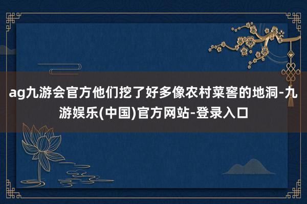 ag九游会官方他们挖了好多像农村菜窖的地洞-九游娱乐(中国)官方网站-登录入口