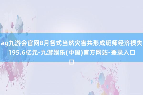 ag九游会官网8月各式当然灾害共形成班师经济损失195.6亿元-九游娱乐(中国)官方网站-登录入口
